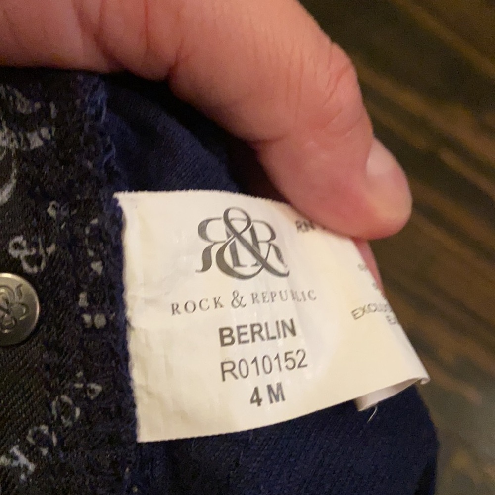 Rock & Republic navy Skinny Cords size 4 - Picture 4 of 6